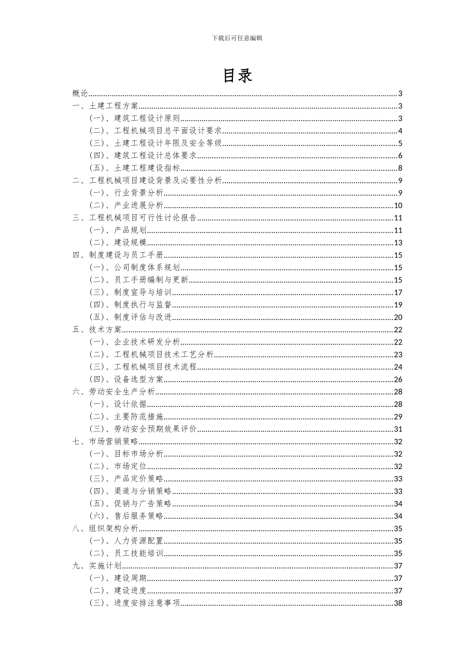 2024年工程机械项目可行性分析报告_第2页