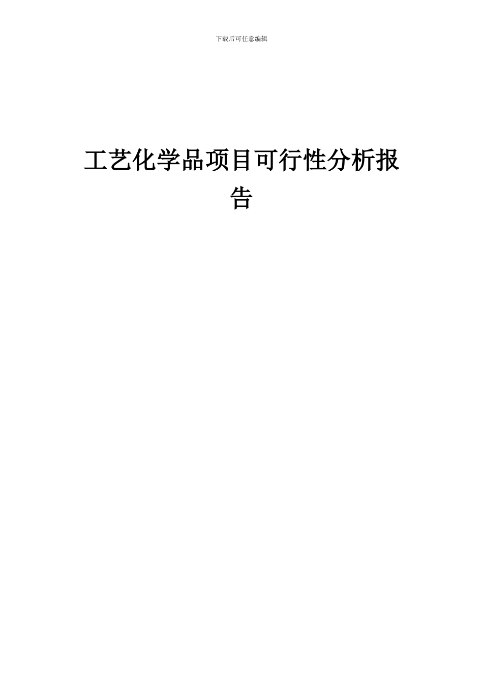2024年工艺化学品项目可行性分析报告_第1页