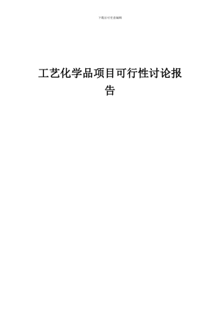 2024年工艺化学品项目可行性研究报告