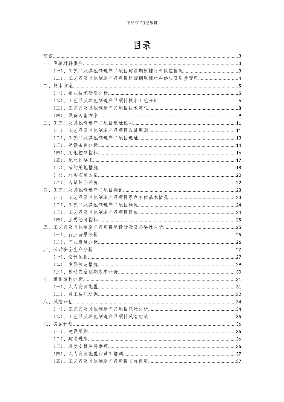 2024年工艺品及其他制造产品项目可行性分析报告_第2页