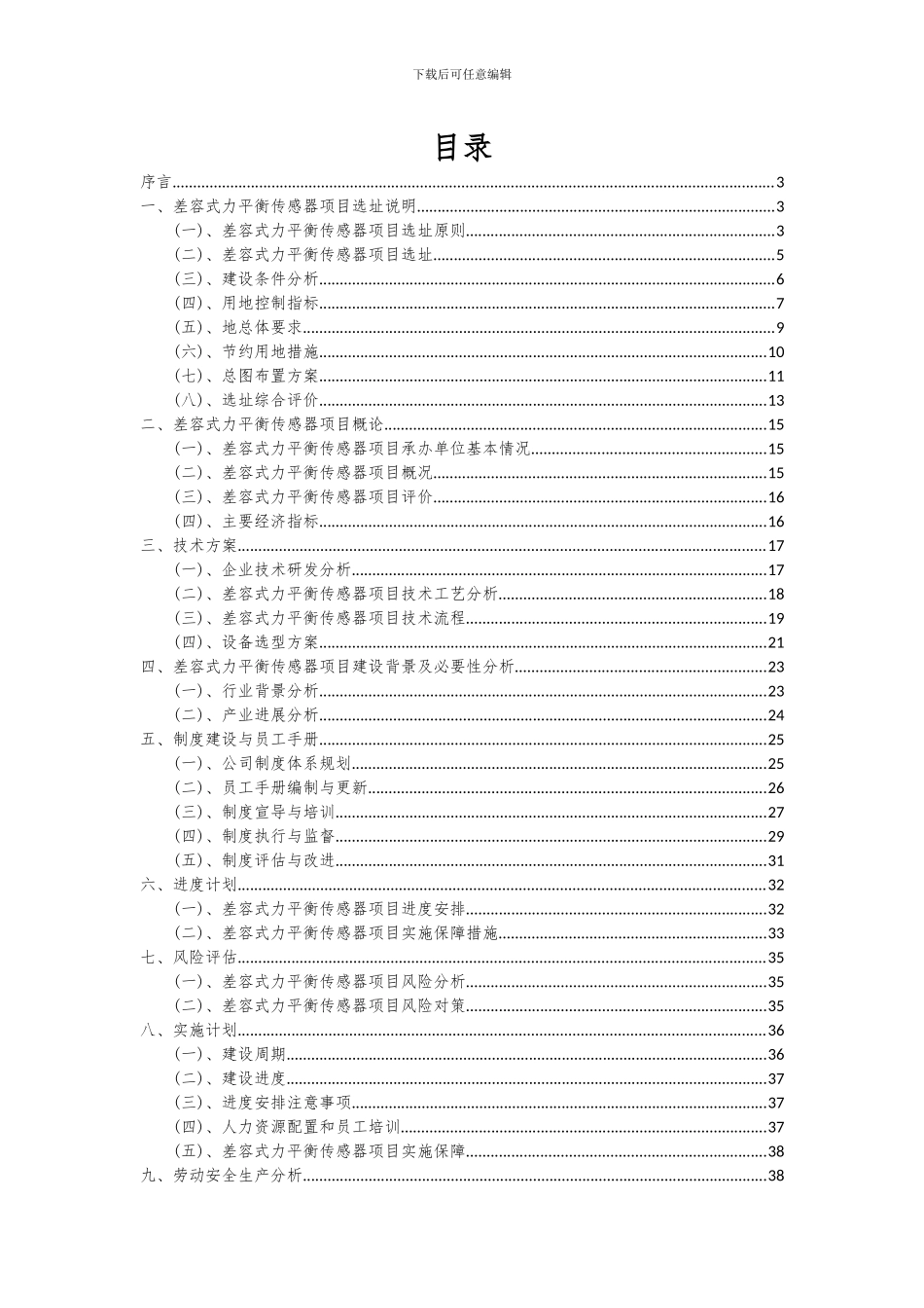 2024年差容式力平衡传感器项目可行性研究报告_第2页