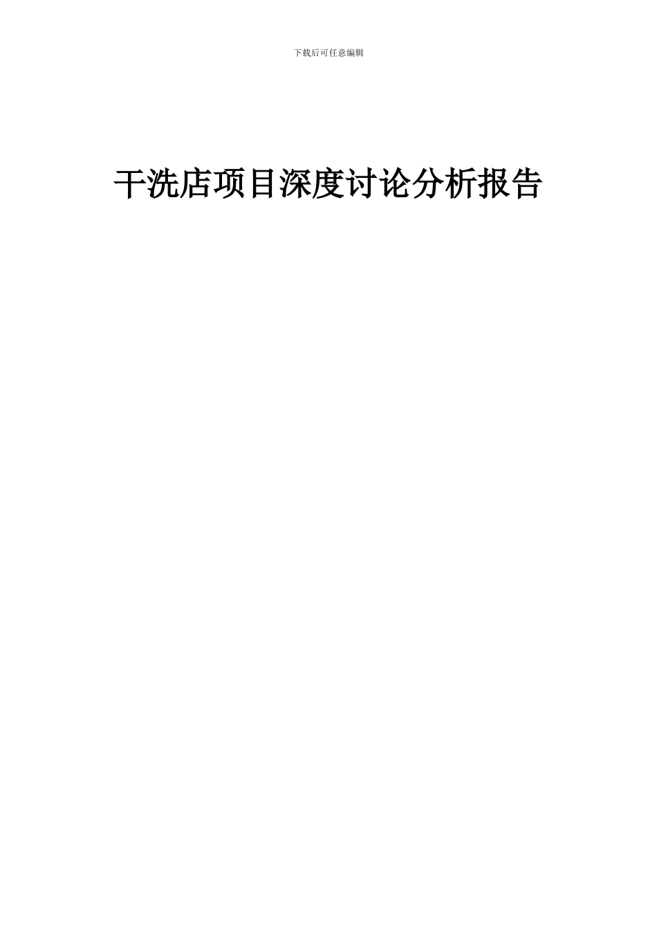 2024年干洗店项目深度研究分析报告_第1页