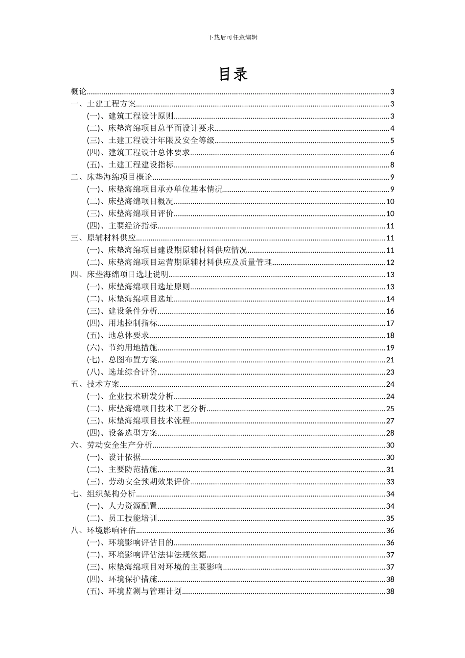 2024年床垫海绵项目可行性研究报告_第2页