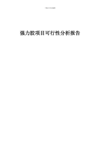 2024年强力胶项目可行性分析报告
