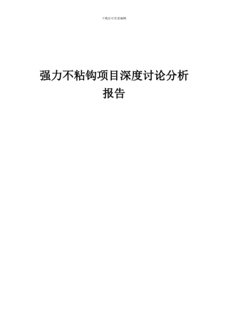 2024年强力不粘钩项目深度研究分析报告