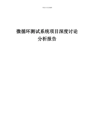 2024年微循环测试系统项目深度研究分析报告