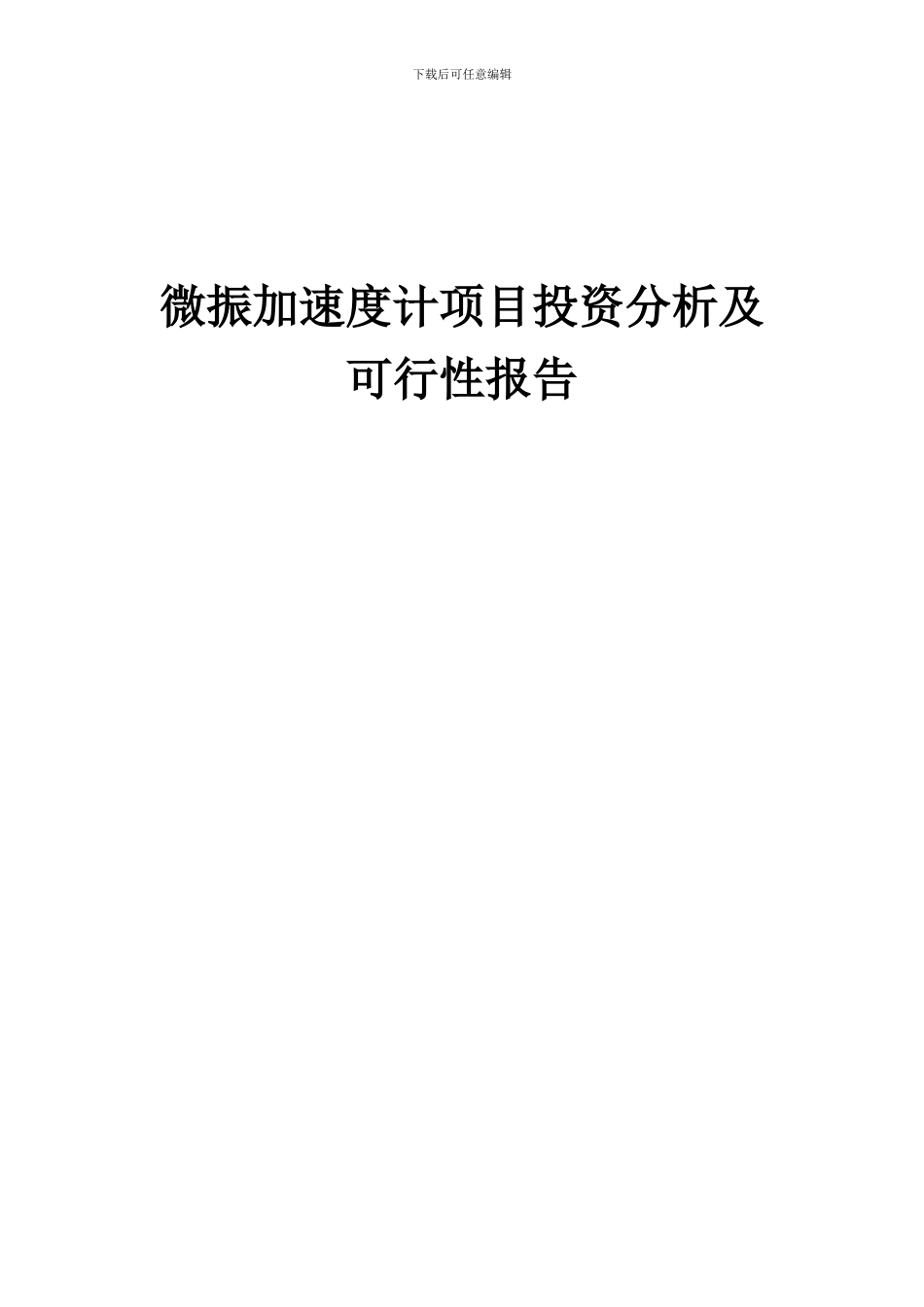 2024年微振加速度计项目投资分析及可行性报告_第1页