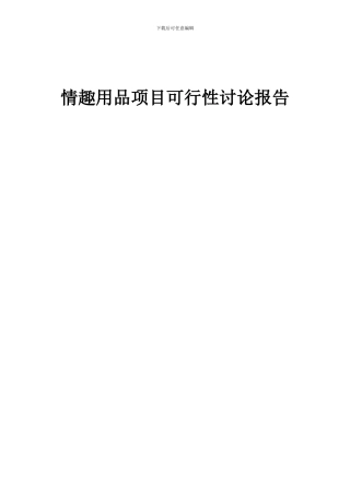 2024年情趣用品项目可行性研究报告