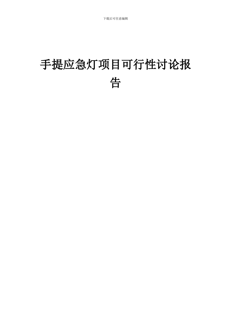 2024年手提应急灯项目可行性研究报告_第1页