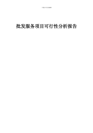 2024年批发服务项目可行性分析报告