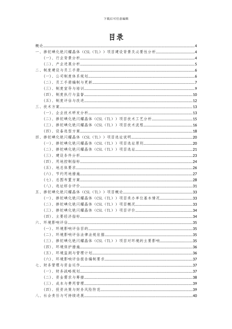 2024年掺铊碘化铯闪烁晶体(CSL(TL))项目投资分析及可行性报告_第2页