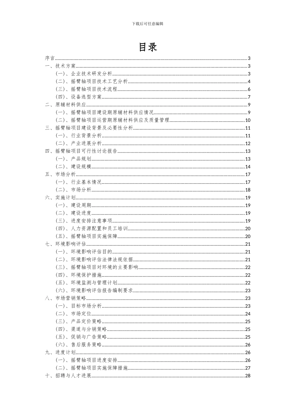 2024年摇臂轴项目可行性研究报告_第2页