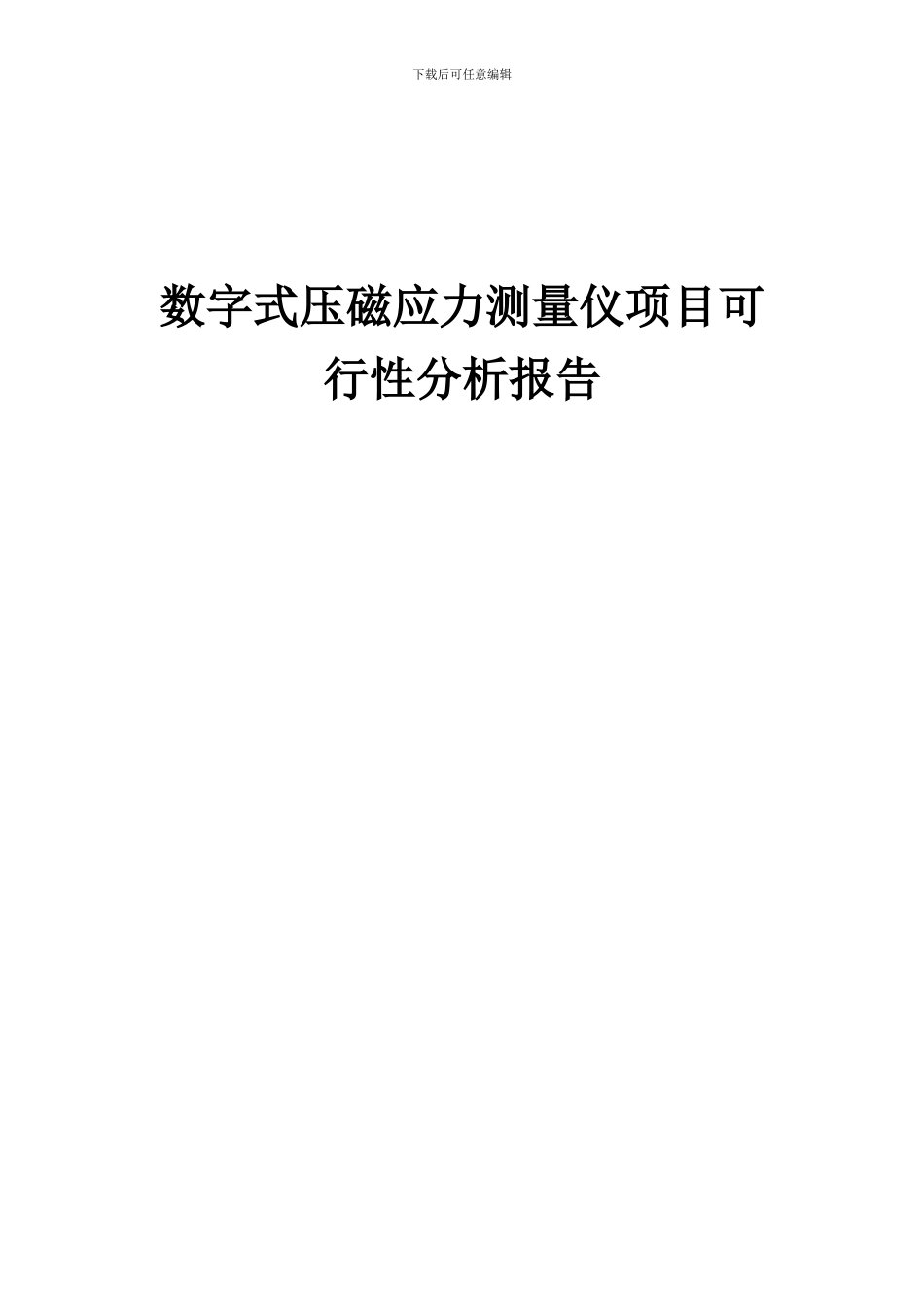 2024年数字式压磁应力测量仪项目可行性分析报告_第1页