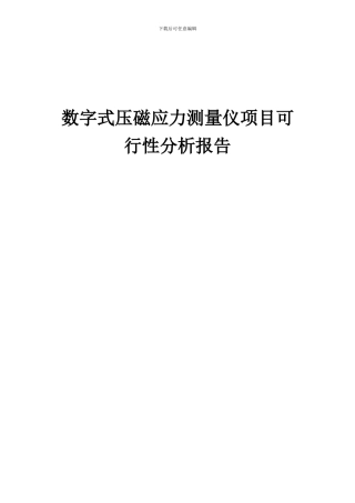 2024年数字式压磁应力测量仪项目可行性分析报告