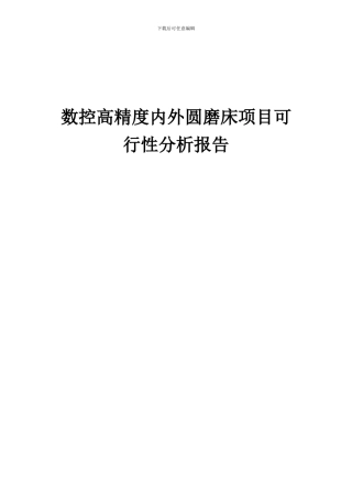 2024年数控高精度内外圆磨床项目可行性分析报告