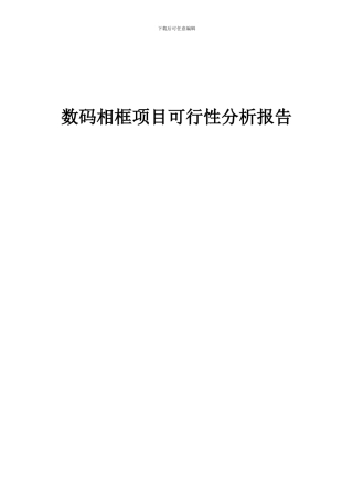 2024年数码相框项目可行性分析报告