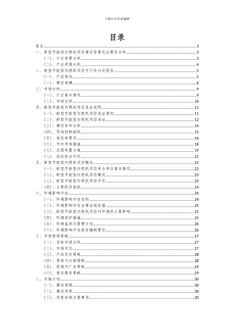 2024年新型节能型内燃机项目可行性分析报告_第2页