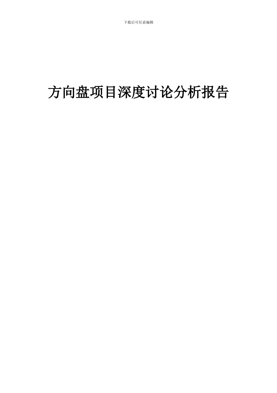 2024年方向盘项目深度研究分析报告_第1页