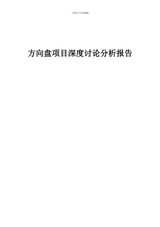 2024年方向盘项目深度研究分析报告