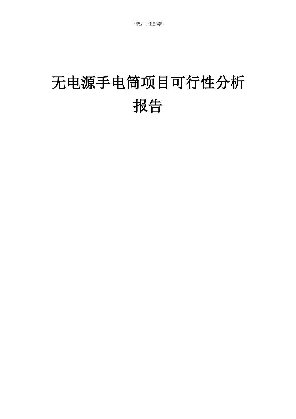 2024年无电源手电筒项目可行性分析报告_第1页