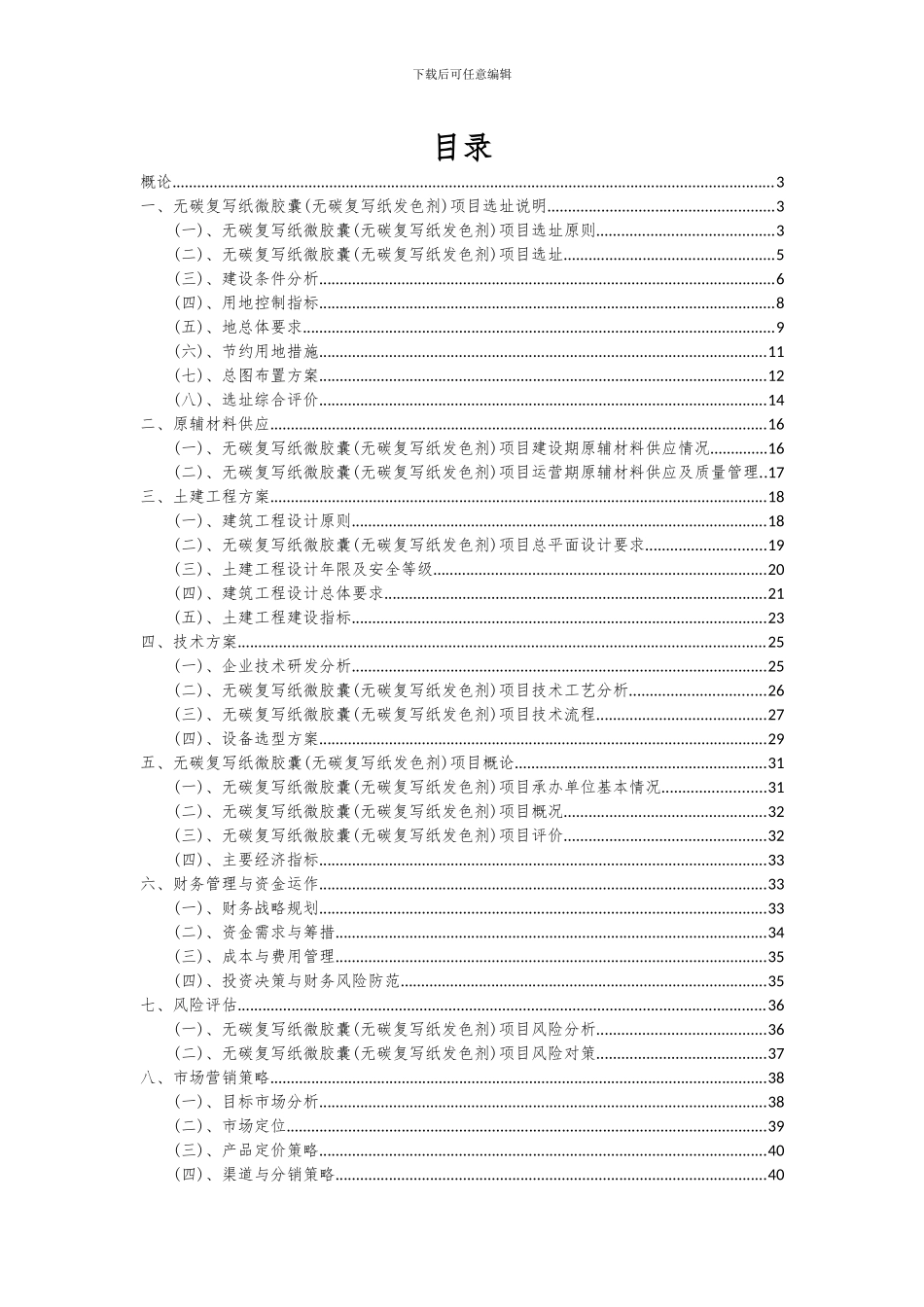 2024年无碳复写纸微胶囊(无碳复写纸发色剂)项目投资分析及可行性报告_第2页