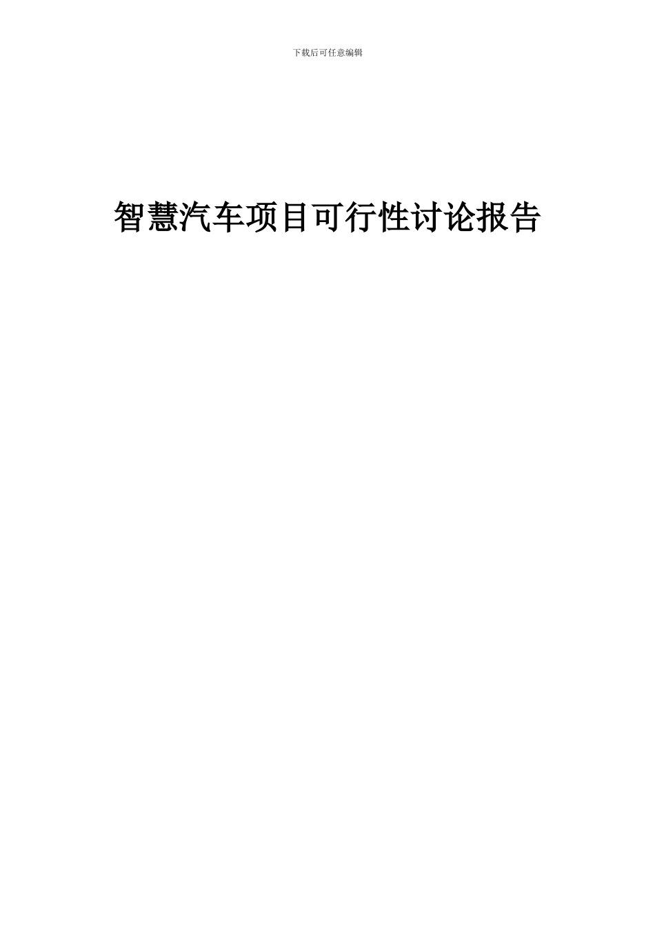 2024年智慧汽车项目可行性研究报告_第1页