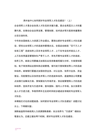 如何抓好专业领军人才队伍建设