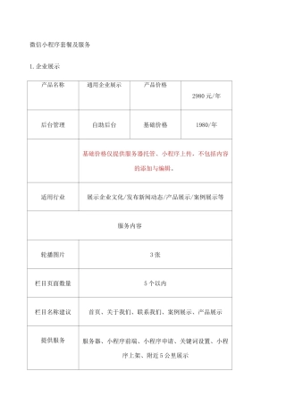 小程序报价单 