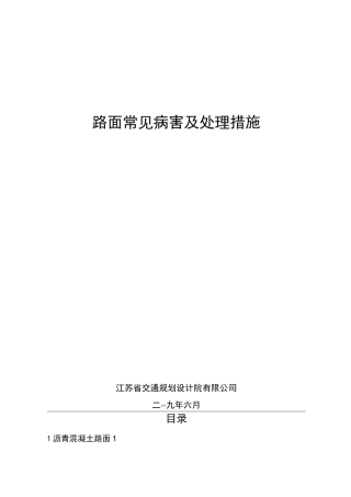 路面病害及治理措施