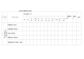 安全生产费用投入台账(模版)