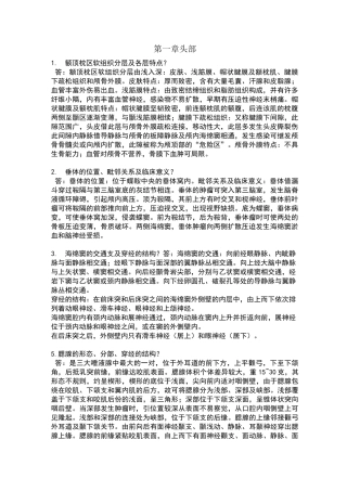 局部解剖学简答及论述题