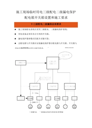 施工现场临时用电三级配电二级漏电保护配电箱开关箱设置和施工要求