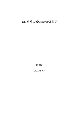 XX系统安全功能测评报告(模板)
