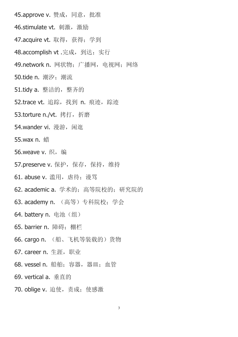 2017年四级高频词汇汇总_第3页