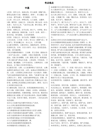 2017年针灸中级——真题考点难点