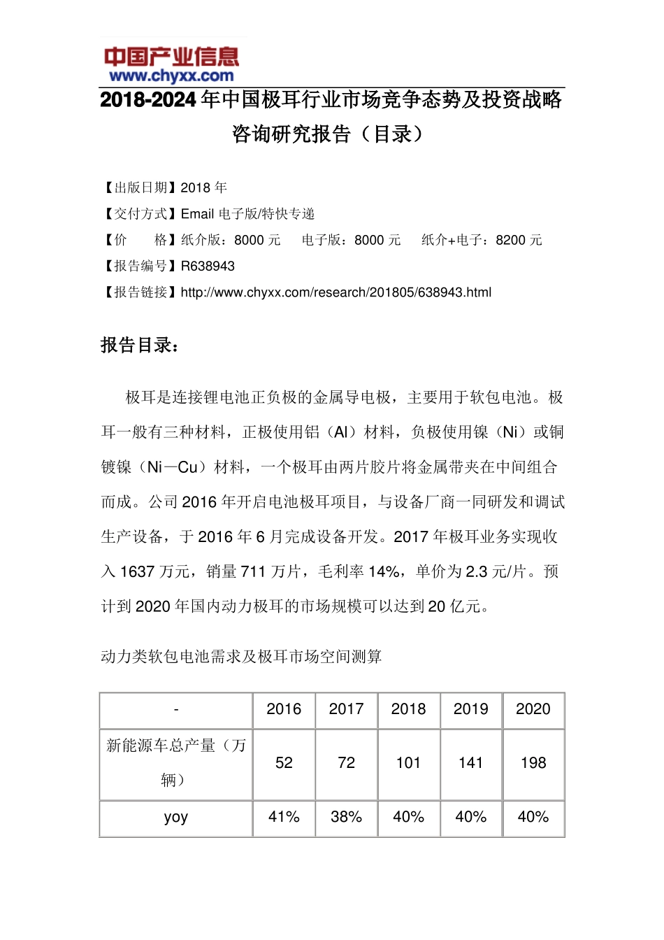 2018-2024年中国极耳行业场竞争态势报告目录_第3页