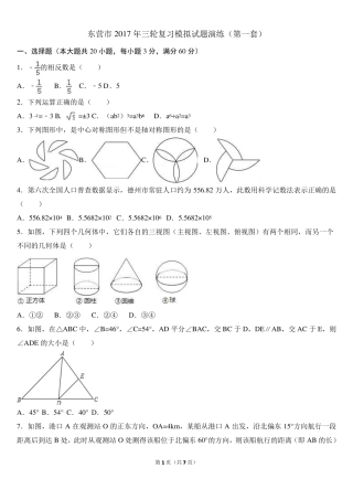 2018中考数学模拟试题