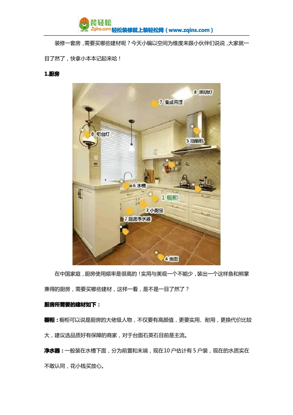 2018室内家庭装修材料清单大全_第1页