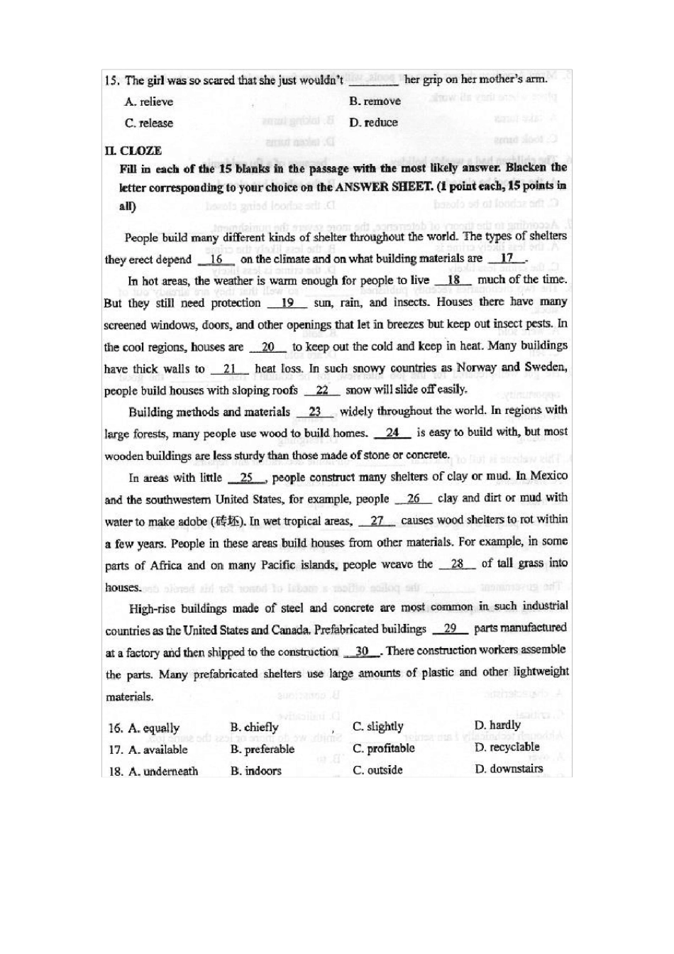 2018年10月自考00795综合英语二试题及答案含评分标准_第3页