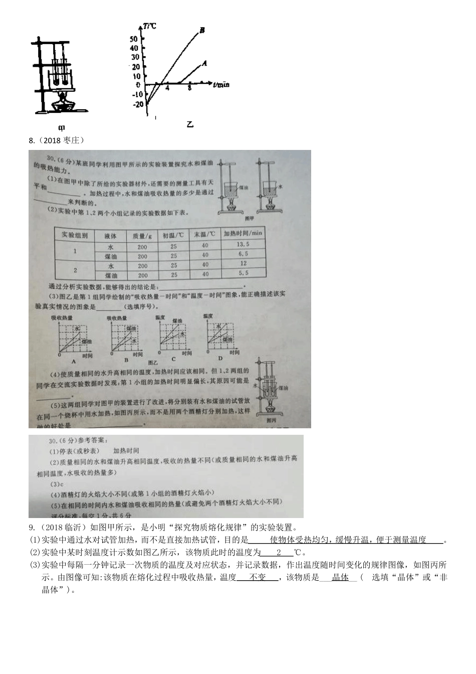2018年中考物理试题分类汇编热学试验_第3页