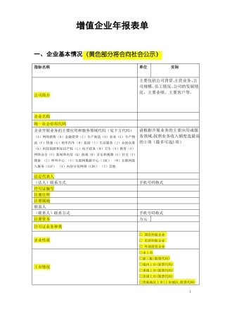 2018年增值企业年报已填写仅供参考,以在线填写表单为准