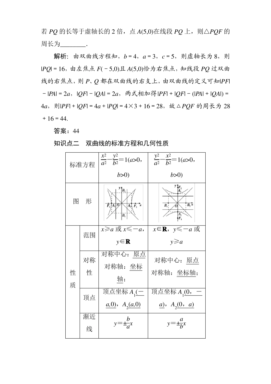 2018年高考理科数学第一轮复习教案53双曲线_第2页