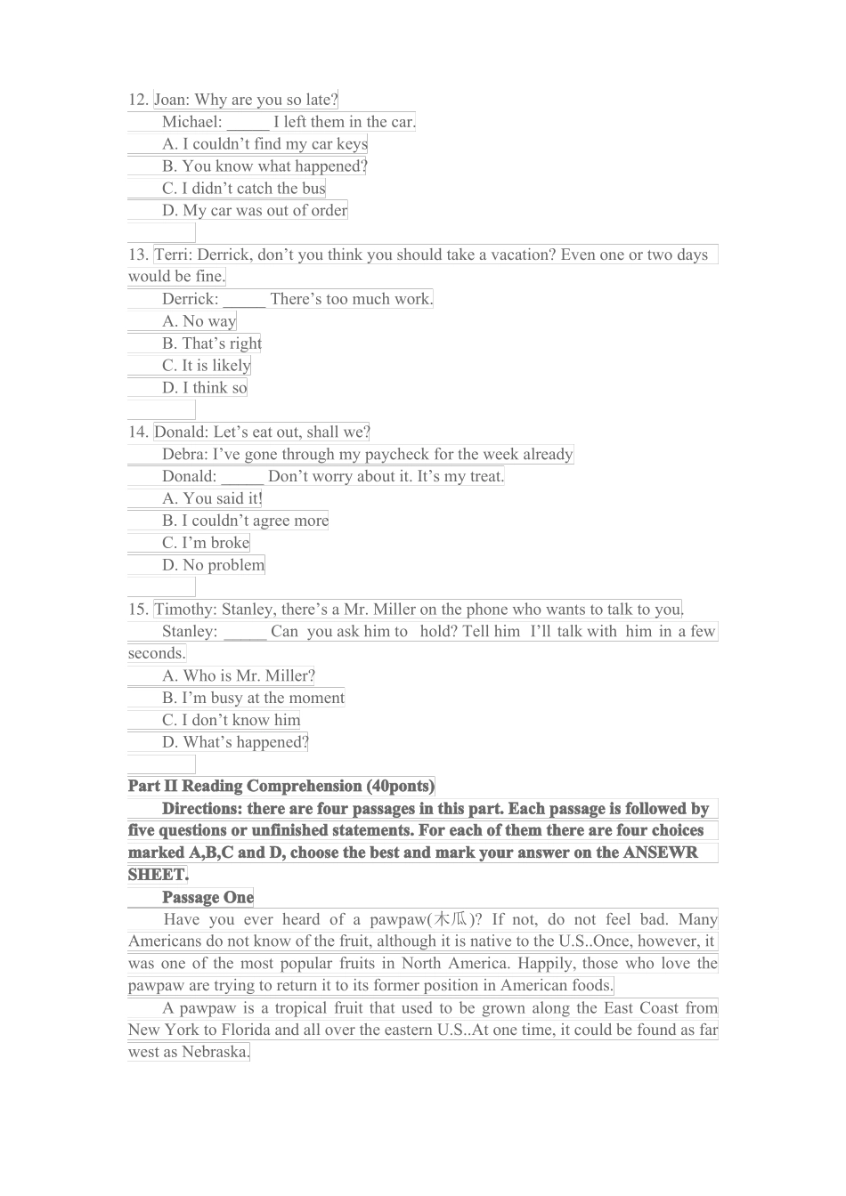 2018广东学位英语真题答案点击我个人信息免费拿_第3页