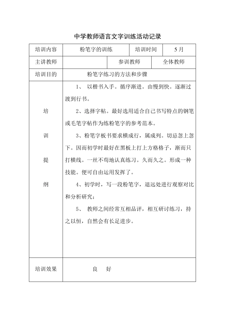 2018教师语言文字基本功活动培训活动记录_第2页