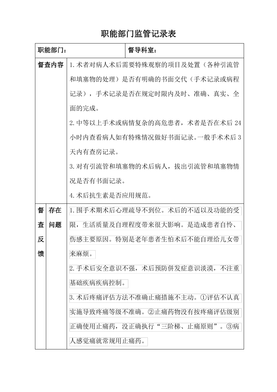 2018术后管理督导检查记录_第3页