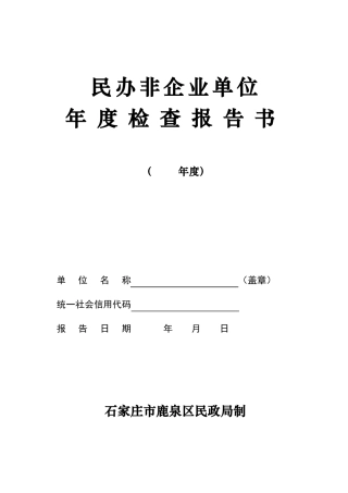 2018民办非企业单位年检查报告书定稿