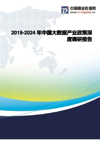 2019-2024年中国大数据产业政策深度调研报告目录