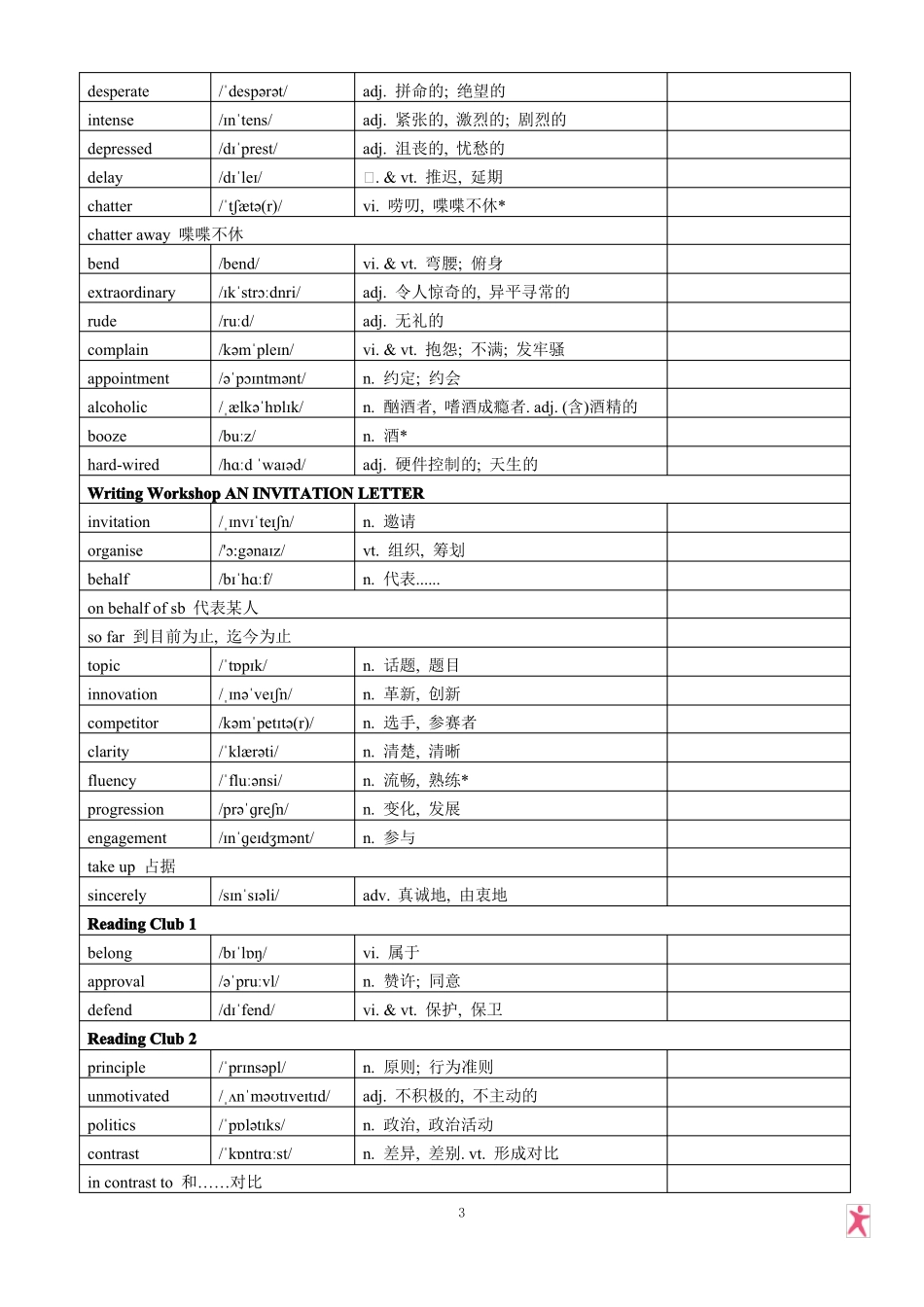 2019北师大版高中英语选择性必修一~四单词总表_第3页