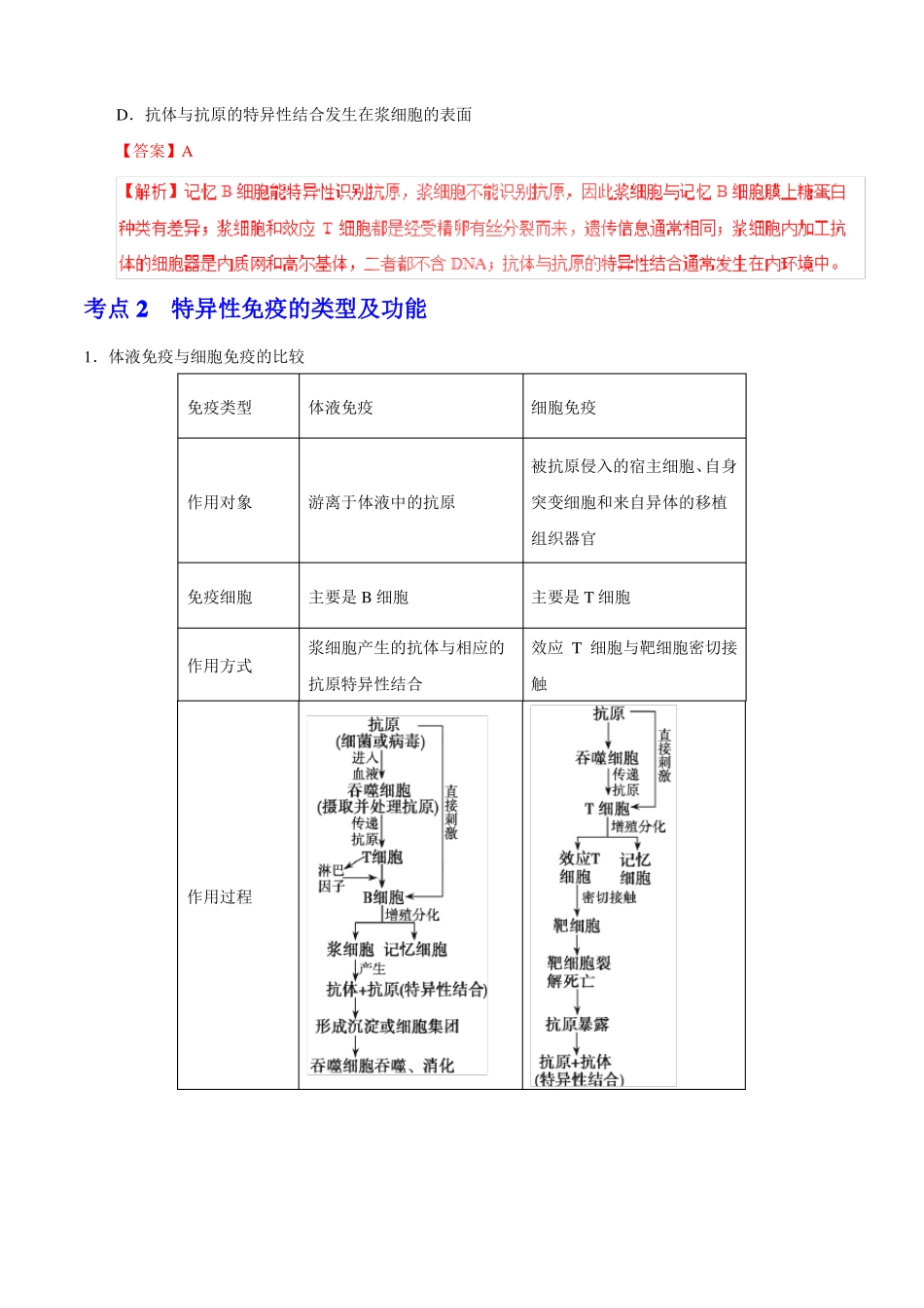 2019届二轮复习免疫调节教案全国通用_第3页