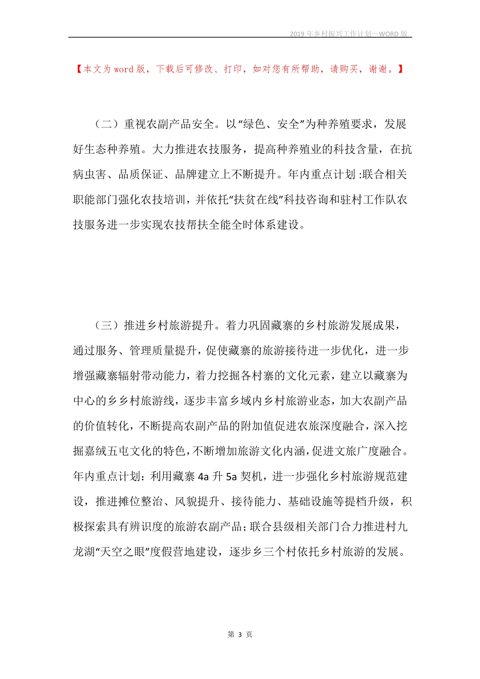 2019年乡村振兴工作计划_第3页